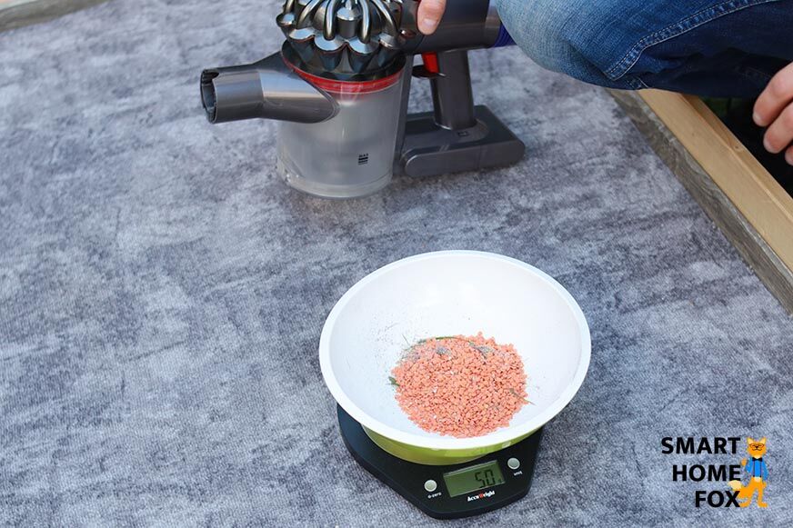 Взвешивание грязи после теста на очистку